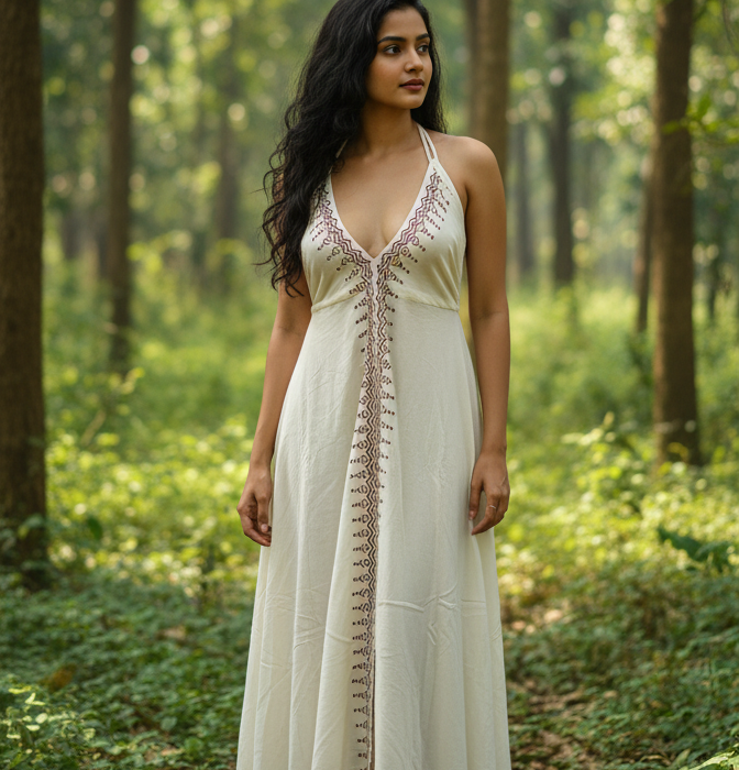 Ambika Dress block print